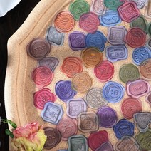 실링스티커 다꾸 인스 실링왁스 인장 스티커 4컬러, 오렌지