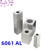 알루미늄각파이프 각파이프규격 사각형 알루미늄 튜브 외부 및 원형 내부 6061AL DIY 재료, 03 22x22mm D8mm_02 49cm 1Pc