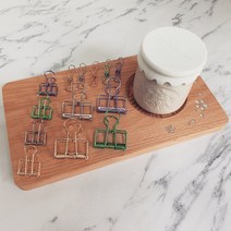 쇼팡 더블클립 모양클립 와이어클립 북마크 바인딩 집게 디자인 클립 모음, 1개, 29.로즈골드-아크릴상자-압정 핀(100개입)