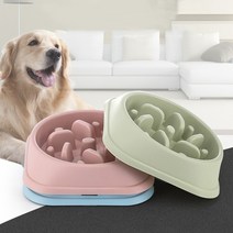 강아지다이어트그릇 강아지 고양이 다이어트 슬로우식기 비만방지 급체방지 그릇, 2비만방지그릇-그린, 본상품선택
