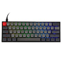 게임키보드 epomaker sk61 61 키 핫 스왑 가능 기계식 키보드 rgb 백라이트 nkro type-c 케이블 winmac gateron 광 스위치용, 옵티컬 옐로우, 그레이 블랙