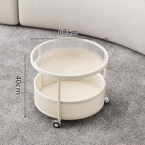 좌식테이블 크림스타일 이동식 거실테이블 홈인테리어 커피테이블, 차림새, 14.싱글모델지름60CM
