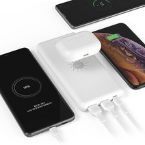 스피디 퓨어 멀티W 무선 보조배터리 20000mAh (5핀케이블+젠더+흡착패드) 대용량 보조 밧데리, 01.1+1 슬림 핏 5000mAh