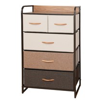 패브릭 철제 서랍 장 원목 선반 4단 수납 속옷 양말 장난감 다용도 정리