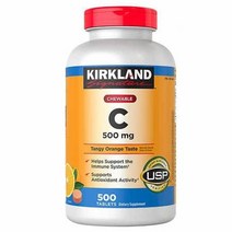미국코스트코 커클랜드 비타민C 500mg 츄어블 500정 2팩 Kirkland Chewable Vitamin C Orange, 1팩