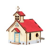 오르골 목재 입체퍼즐 - 영공방 교회 A(수동), 단품, 단품