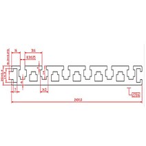 20240 알루미늄 프로파일 310 T 슬롯 합금 압출 프레임 CNC 3D 프린터 부품, 04 1260X240mm