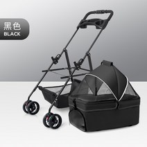 고양이 및 개용 반려동물 유모차휴대용 및 접이식 유모차분리형 캐리어통기성 및 편안함, 02 black