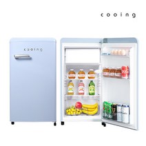 쿠잉 레트로 냉장고 소형 미니 원룸 REF-90CNS