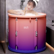 이누아 프리미엄 접이식욕조 이동식 원터치 미니 가정용 휴대용 예쁜 성인 1인 간이 반신욕 욕조 간편설치 원터치 이동식 사우나 욕조 접이식 덮개제공, 오로라