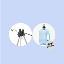 라인인터내셔널 삼각대 무게추 스틸 뚜껑 플라스틱 뚜껑 포함 원투낚시 두레박 물통 삼각대 거치대, 블랙(노란뚜껑포함)