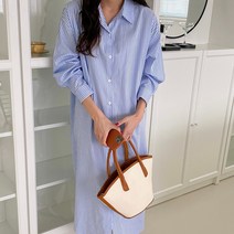 봄 오버핏 스트라이프 셔츠 롱 원피스 아우터 3color 임산부 빅사이즈 프리사이즈