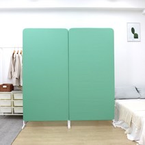 간편조립 쿠스쿠스 노르딕 멀티 이동식 파티션 행거 L 80cm 180cm 사무실 가림막 칸막이 인테리어 가벽 철제 공간분리 민트 아이보리 베이지 조립식, L2단_민트_HPSG-0004_(160cm)