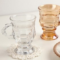 DR 118앤틱 미니 유리 머그컵 2color 커피잔 물컵.리빙톡톡, 브라운