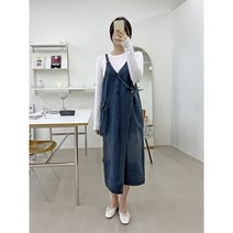 케익 데님 청 멜빵 롱 치마 원피스 S202