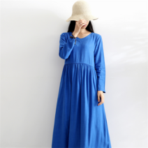 봄원피스 편한원피스 긴 섹션 복고풍 여행 문학 여름에