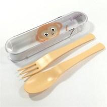 일본 항균 젓가락 포크 수저 세트 원숭이 Animo, 1개