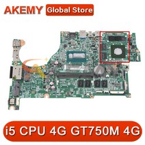 Acer V5-473 노트북 마더 보드 DAZRQMB18F0 인텔 i5 CPU 4G-RAM GT750M 4G-GPU 100% 완전 테스트, 한개옵션0