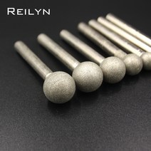 연마재Reilyn-라운드 헤드 6mm 볼포인트 그라인딩 에머리 다이아몬드 비트 120 6mm-18mm 옥 석재 연마 1 개, 01 120_10 30mm