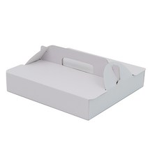 크라운포장 손잡이형 무지 화이트(W) 피자박스(255 X 255 X 50mm) 40개입 일회용 배달 통 고급 포장 용기, 40개