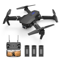 LS-E525 FPV RC 드론 접이식 Quadcopter 4K 1080P 단일/듀얼 카메라 미니 높이 유지 비행기 장난감, [24] Battery3 Dual Camera
