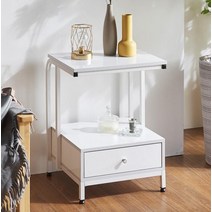 laterior 미니 침대옆협탁 선반 좁은협탁 낮은협탁 침실, 오크