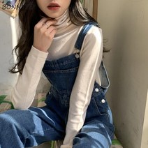점프수트 유행패션 텐셀 와이드팬츠 데님 점프 슈트 솔리드 기본 작업복 세련된 대학 하이 스트리트 오피스 레이디 우아한 긴 핫 블루 멜빵 멜빵바지 여성 9공유 허리슬림핏