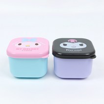 마이멜로디 쿠로미 미니 용기 2P 간식 반찬통 도시락 찬합 산리오 캐릭터 유아 어린이 여성 다이어트, 단품