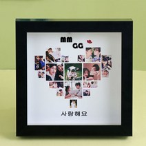 yaya 포토 액자 주문제작 스마트폰사진 인화 사진17p이상 조합 제작 기념일선물 백일선물 한글/영어프린트가능 원목액자 탁상형, 20*20cm화이트, 넘버2개