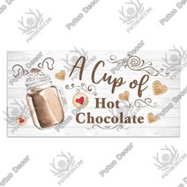 벽장식 인테리어 패브릭포스터 드림캐쳐 Putuo 장식 뜨거운 코코아 나무 표지판 크리스마스 장식 나무 플라크 복고풍 나무 매달려 기호 cofee 바 벽 홈 장식, 3.9x7.8인치, WP4859