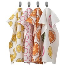 이케아 토르브플뤼 행주 4P 패턴오렌지 45x60cm 면100%