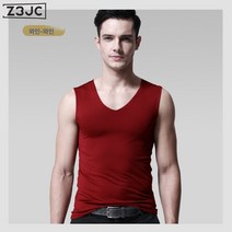 Z3JC 여름 아이스 헴라인 남성 조끼 타이트 와이드 브이넥 스포츠 조끼 이너 얇은