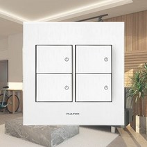 나노 아트2 화이트 4구 스위치, 1개