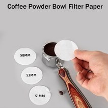 커피필터 515358mm 커피 파우더 보울 필터 종이 원형 2 차 물 분리 필터 종이 커피 손잡이 일회용 필터 종이, 2. 53MM