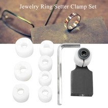보석 세공 야스리 공구 도구 수공구 연마 금속 조각 반지 금 은 줄 측정 쥬얼리 링 setter clamp with 7 dies locator fixture channel, 없음