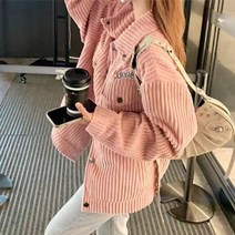 아리엘스타일 포인트 캐주얼룩 핑스코듀로이자켓