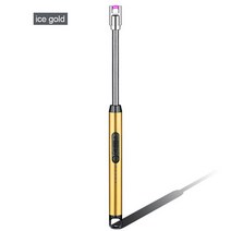 캔들라이터 토치라이터 360 ° 전기 아크 플라즈마 롱 캔들 라이터 USB 방풍 바베큐 주방 가스 스토브 플레임 없는, Gold