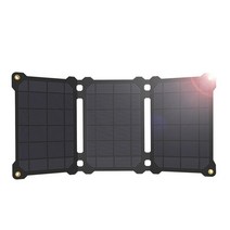[해외]ALLPOWERS 태양 전지 패널 5V 21W USB 휴대 ​​전화 전원 은행 충전기 야외 휴대용 접이식 태양 전지 배터리 팩 태양광패널, 협동사, 검은 색