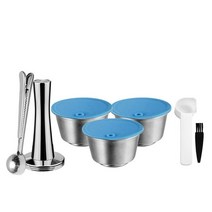 커피원형여과지 드립필터 메탈 원두 거름망 dolce gusto 캡슐 실리콘 슬리브 스테인레스 스틸 금속 dolci gusto 커피 메이커 커피 스쿠프 tamper i, 3pcs-ti-ss