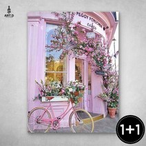 1+1 아트디 보석십자수 캔버스형 DIY 비즈 30x40 파스텔 시리즈, NO.41 달콤한 로지카페, NO.40 아기천사와 새