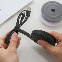 잘라쓰는 벨크로 이어폰 USB 줄 선 정리 케이블 타이 3P, 블랙3P