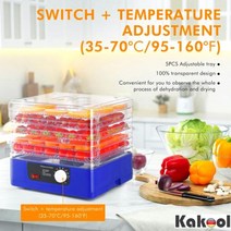 음식짤순 오이지 음식 탈수기 건조기 음식과 육포를 위한 5 쟁반 약초 쇠고기 육포 과일 야채를 온도 조종 그리고, JP+110V