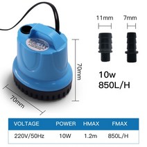 워터펌프 Fonland 101825456585115w 850-5500lh 잠수정 워터 펌프 220v 수족관 물고기 연못 탱크 주둥이 온도 제어 깨끗한, 10w, 1개
