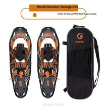 스키부츠 스키장비 인라인스키야외 크로스 컨트리 스노슈즈 스키 미끄럼 방지 하이킹 부츠 워킹 알루미늄, 오렌지 825, 76x24cm