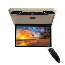 카TV 차량용 모니터 안드로이드 10.0 3 32GB 19 인치 IPS 스크린 4K 멀티미디어 비디오 플레이어 자동차 천장 장착 디스플레이 휴대용 TV 블루투스, [02] Beige Android, 02 Beige Android