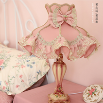 유럽 공주 인테리어 조명 쉐이드 레이스 스탠드, 분홍