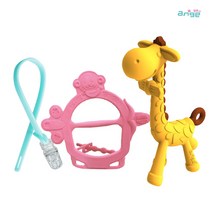 앙쥬 선물세트 치발기2p +클립1p 세트 치발기, 선물세트1 (기린+손목핑크)