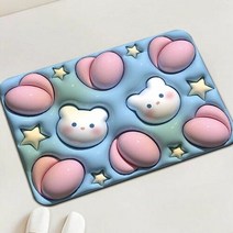 주방 욕실 3D 입체 규조토 발매트, 쿠팡뚱땅 핑크꽃별