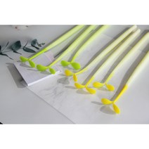 0.5mm 어린새싹젤펜 잘써지는펜 캐릭터 선물용 홍보용, 연두_어린새싹