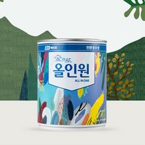 KCC 숲으로올인원 반광 0.9L 내외부 철재 벽지 목재 친환경페인트, 반광-황색